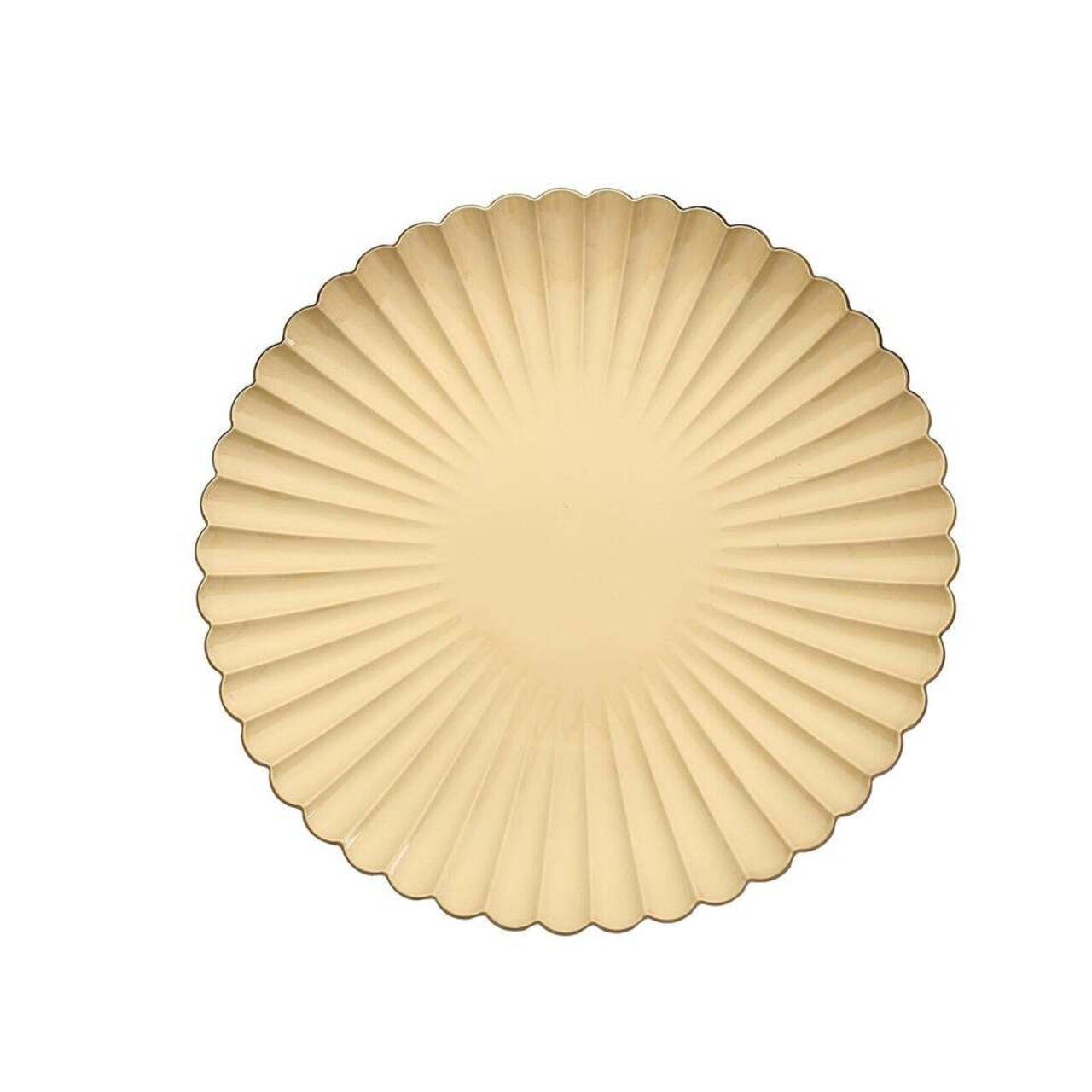 GOLD 6 Round 13" Plastic CHARGER PLATES Scalloped Shell Design